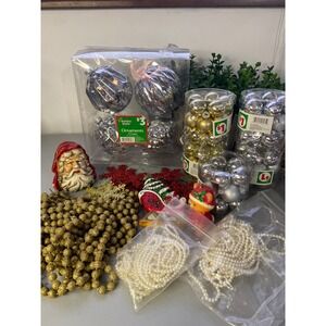 Holiday Style Christmas Ornaments Santa Sleigh Beads Snowflakes Tree Lot